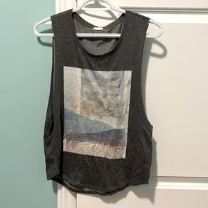 Garage grey printed tank top